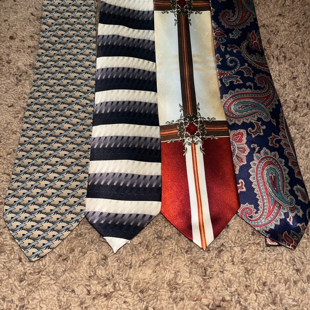 Vintage 4 piece men’s tie set 58” Daniel Ellissa, Van Heusen, Nature Conservancy